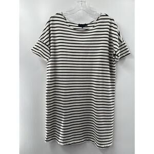 Hatch Women’s Short Sleeve T-shirt Dress Black & White Striped Size 1 Small